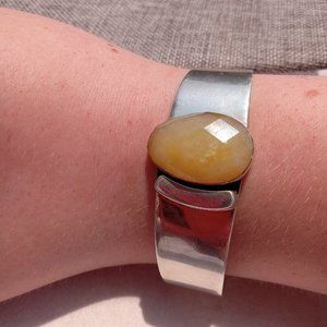 Jay King DTR Yellow opal Southwestern Cuff Bracelet 925 Sterling Silver